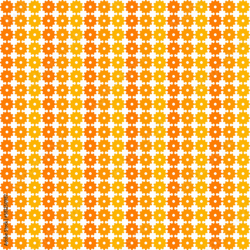 A pattern of colorful flowers on a white background.