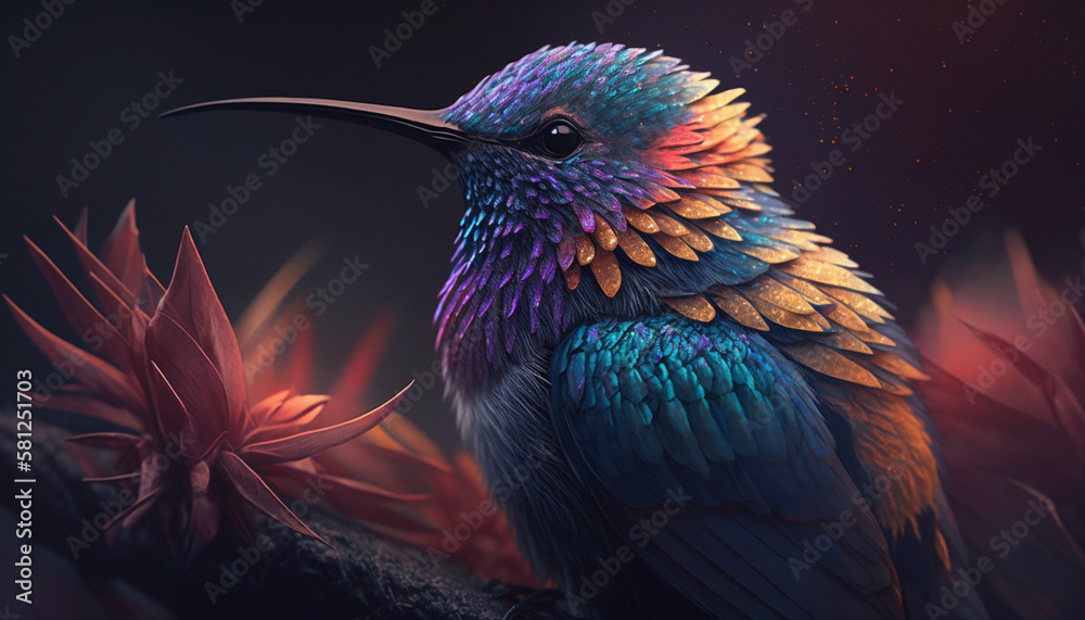 Fototapeta premium humming bird.Generative AI.
