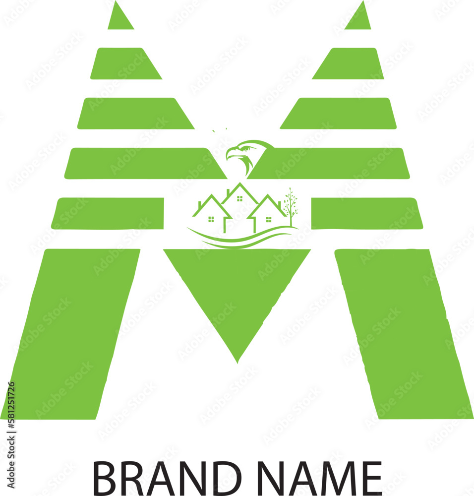 Extended letter M vector design Extended letter M vector design