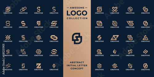 Mega collection initial letter S logo design idea.