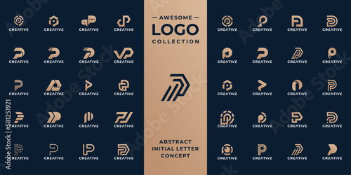 Mega collection monogram letter P logo design idea.
