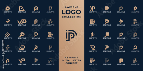 unique initial P logo design collection.