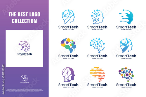 artificial intelligence logo design collection.