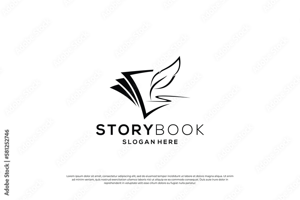 Quill signature logo design template. Quill signature logo design template.