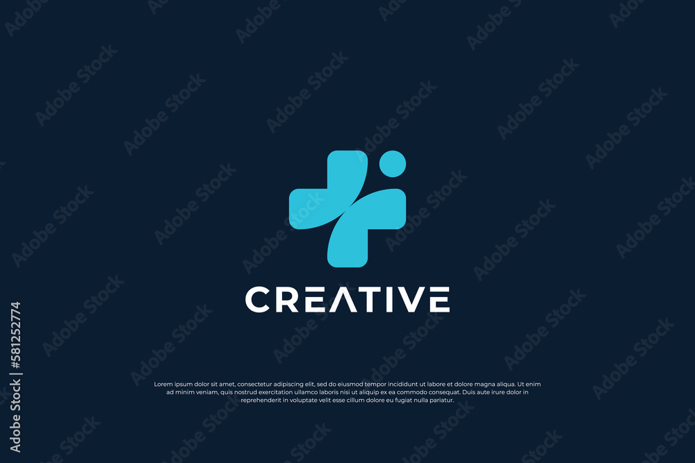 Obraz premium creative medical cross logo design template.