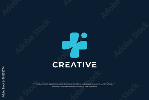 creative medical cross logo design template.