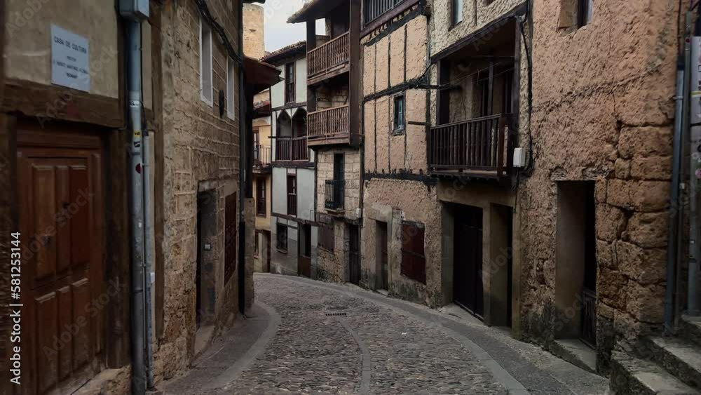 POV walking at scenic streets of the medieval town of Frias, Burgos, Spain. High quality 4k footage POV walking at scenic streets of the medieval town of Frias, Burgos, Spain. High quality 4k footage