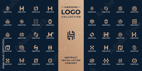 collection of initial letter H logo design template. photo