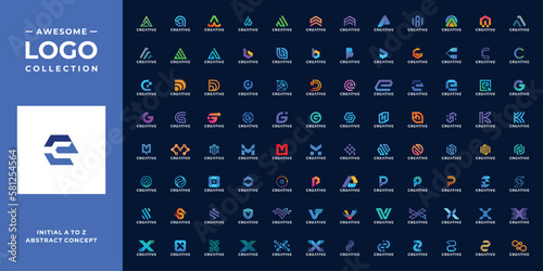 Collection of abstract monogram letter a to z logo inspiration.