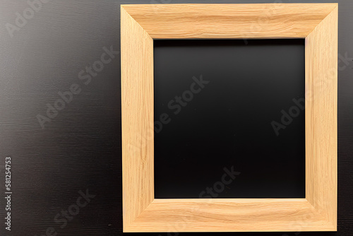wooden frame on black