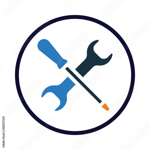 screwdriver, wrench, work tools icon