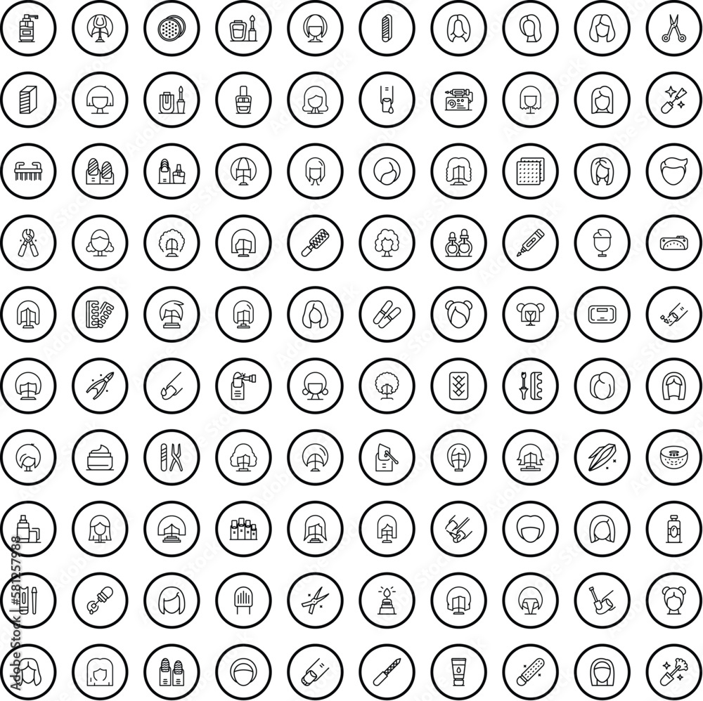100 beautiful icons set. Outline illustration of 100 beautiful icons vector set isolated on white background
