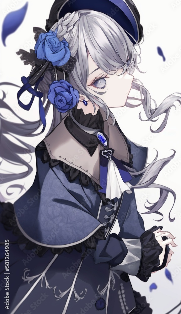 Fantasy Anime Girl, Generative AI Fantasy Anime Girl, Generative AI