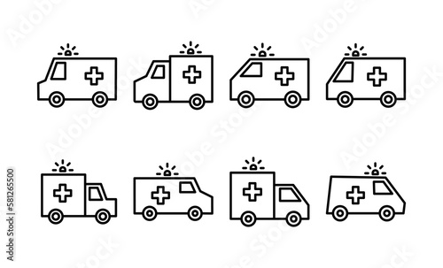 Ambulance icon vector for web and mobile app. ambulance truck sign and symbol. ambulance car