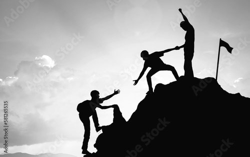 climbing helping  team work , success concept