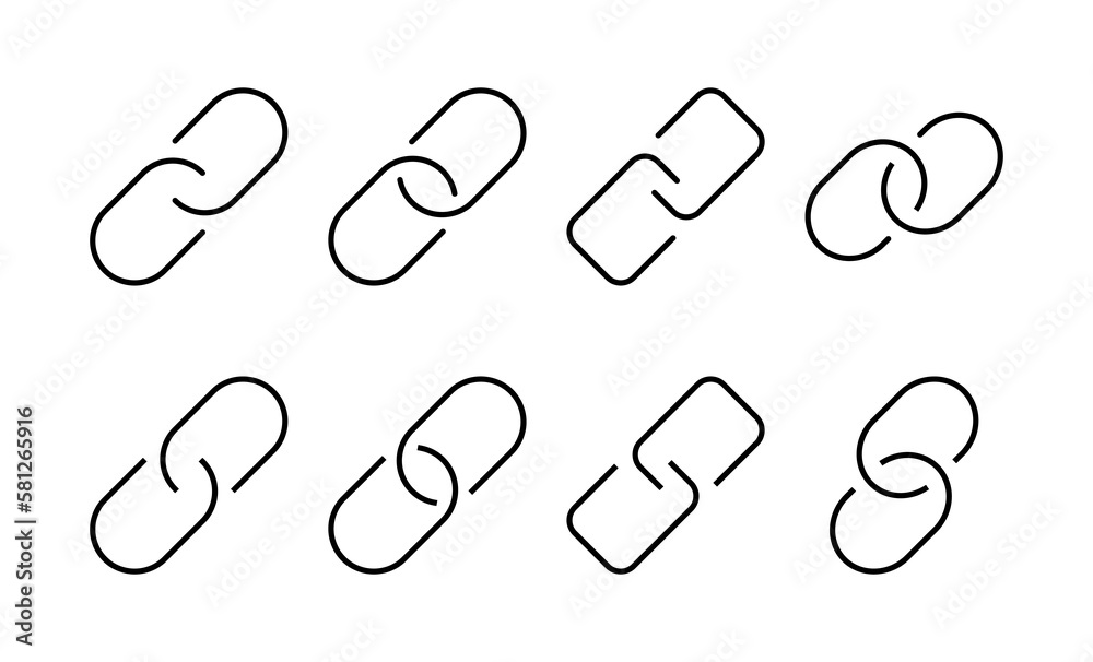 Link icon vector for web and mobile app. Hyperlink chain sign and symbol Link icon vector for web and mobile app. Hyperlink chain sign and symbol