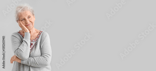 Portrait of senior woman on...