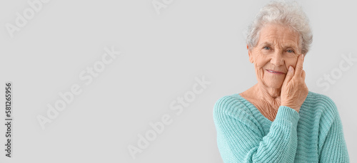 Portrait of senior woman on...