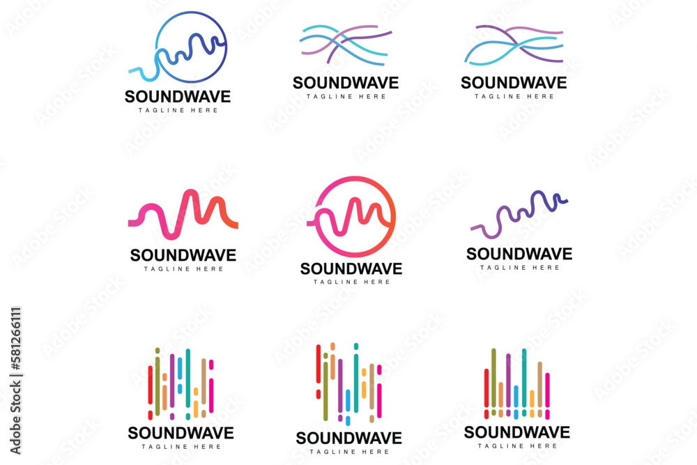 Sound Wave Logo, And Sound Tone Vector Icon Template Music Brand Product Sound Wave Logo, And Sound Tone Vector Icon Template Music Brand Product