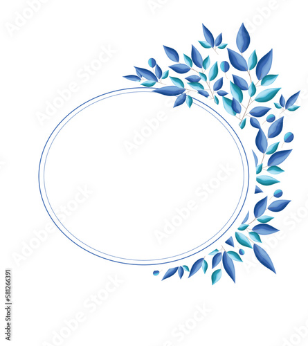 Eucalyptus round frame vector template. Greenery frame. For wedding, birthday, party, save the date. Template.