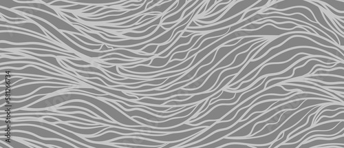 Waved pattern. Abstract texture with lines. Background with stripes and waves. Print for banners, posters, flyers and textiles. Black and white illustration for design