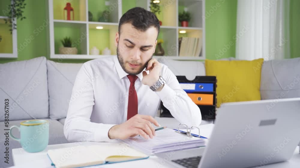 The businessman, who is alone at home, has intense fear of being overwhelmed, not being able to escape or not being able to get help. The businessman, who is alone at home, has intense fear of being overwhelmed, not being able to escape or not being able to get help.