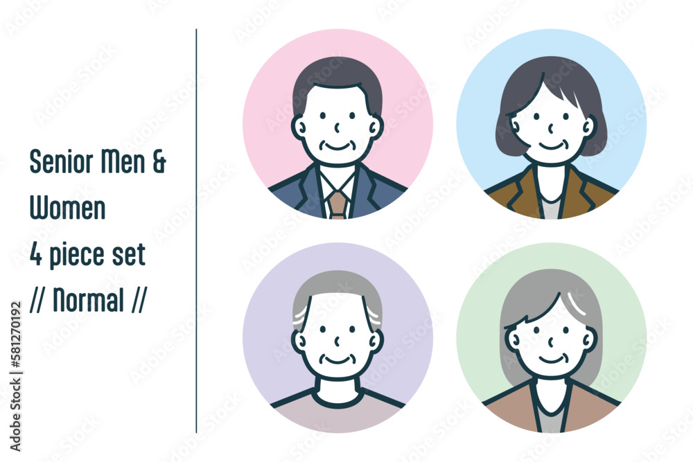 ノーマルなシニア男女の4点セットno.1