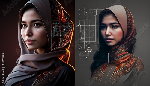 portrait of a woman created with generative AI Technology