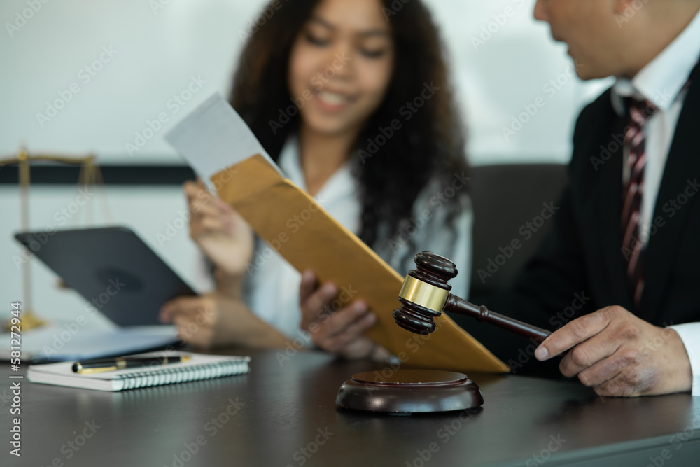 Lawyer business discussing with team about justice law at the lawyer's office Lawyer business discussing with team about justice law at the lawyer's office
