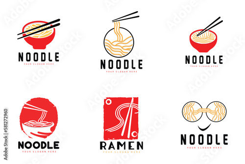 Noodle Logo, Ramen Vector, Chinese Food, Fast Food Restaurant Brand Design, Product Brand, Cafe, Company Logo