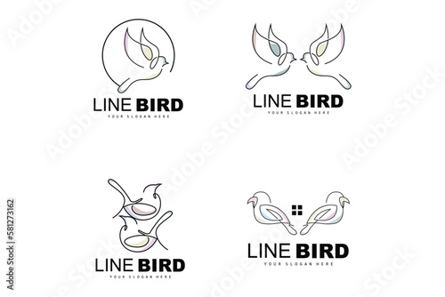 Bird Logo, Vector Hummingbird, Simple Simple line Style Design, Bird Wings Icon Product Brand © Mayliana