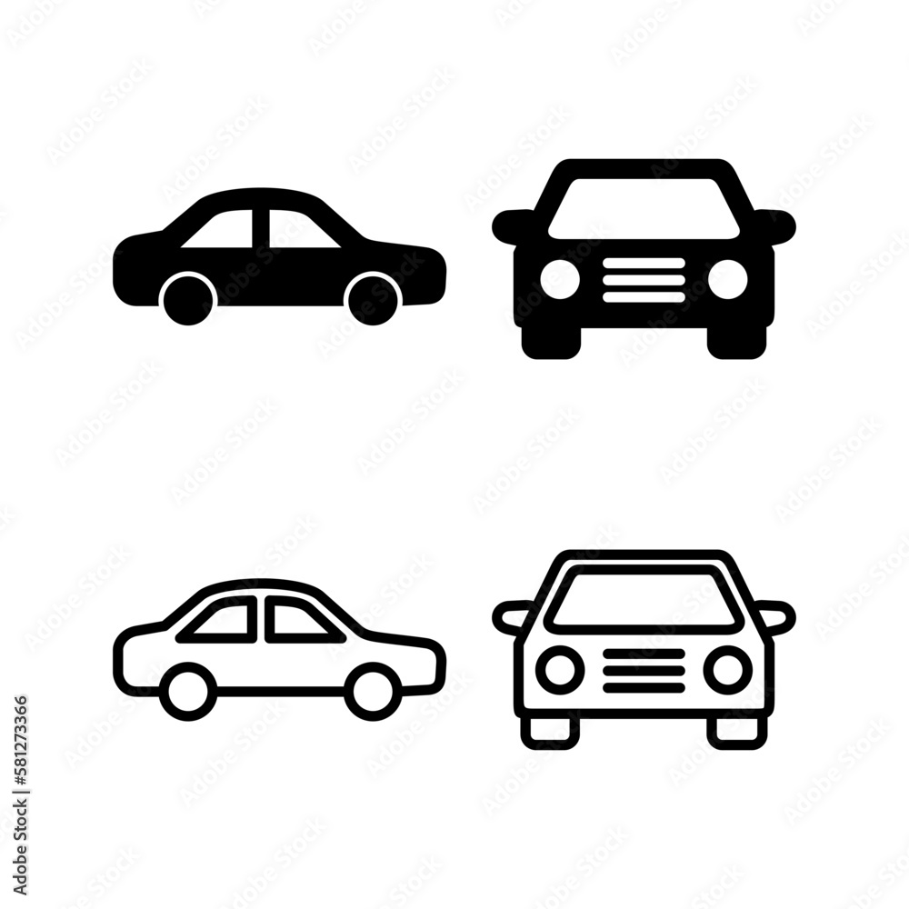 Car icon vector illustration. car sign and symbol. small sedan