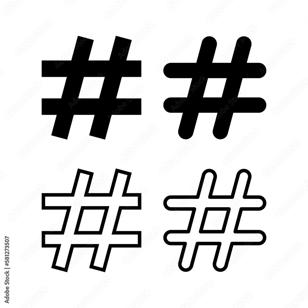 Obraz premium Hashtag icon vector illustration. hashtag sign and symbol