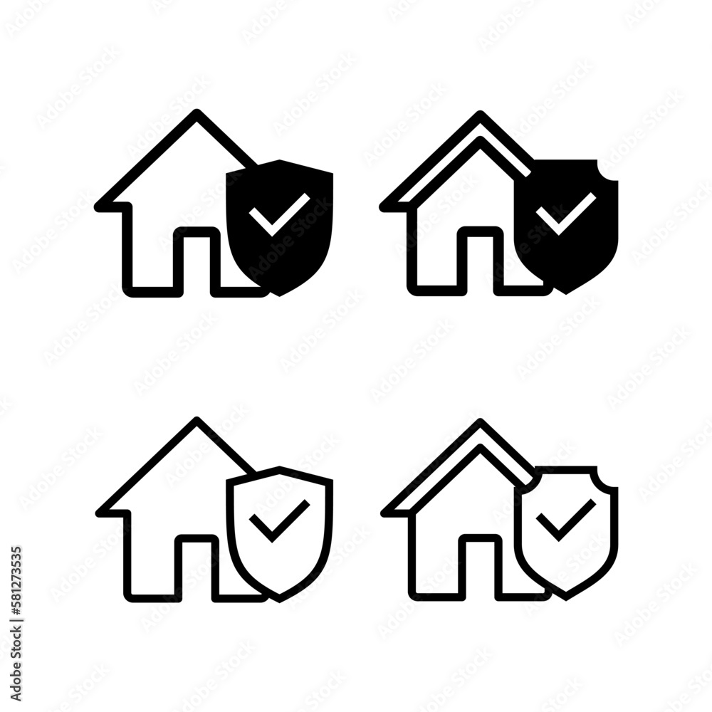 Fototapeta premium home insurance icon vector illustration. home protection sign and symbol