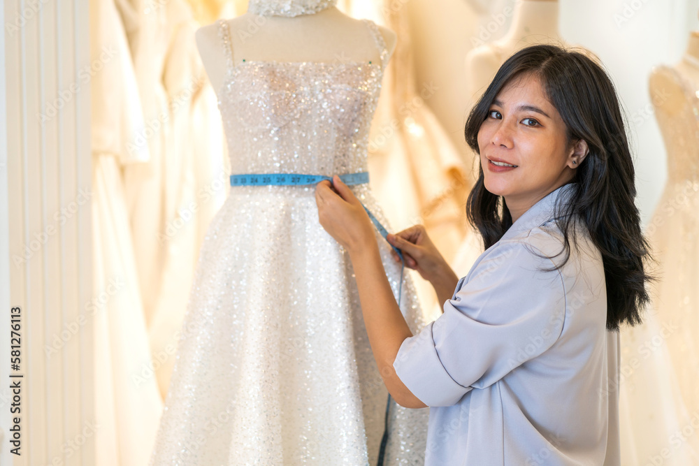 Portrait of entrepreneur bridal shop owner business woman fashion