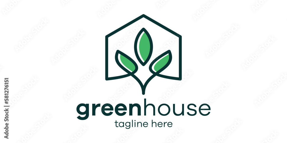 logo creative leaf and home lin icon vector illustration logo creative leaf and home lin icon vector illustration