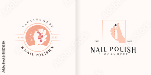 nail art studio collection. Template for logo