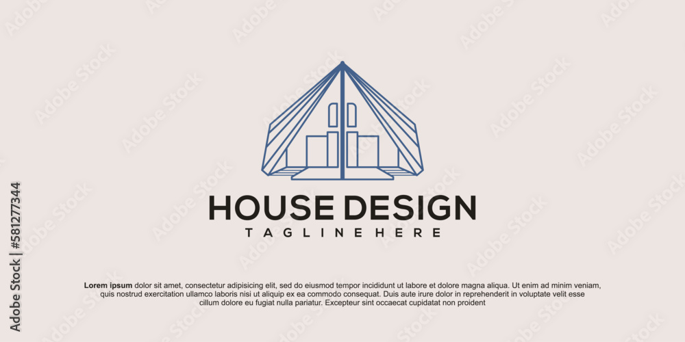 building logo design with line art style. city building abstract For Logo Design Inspiration