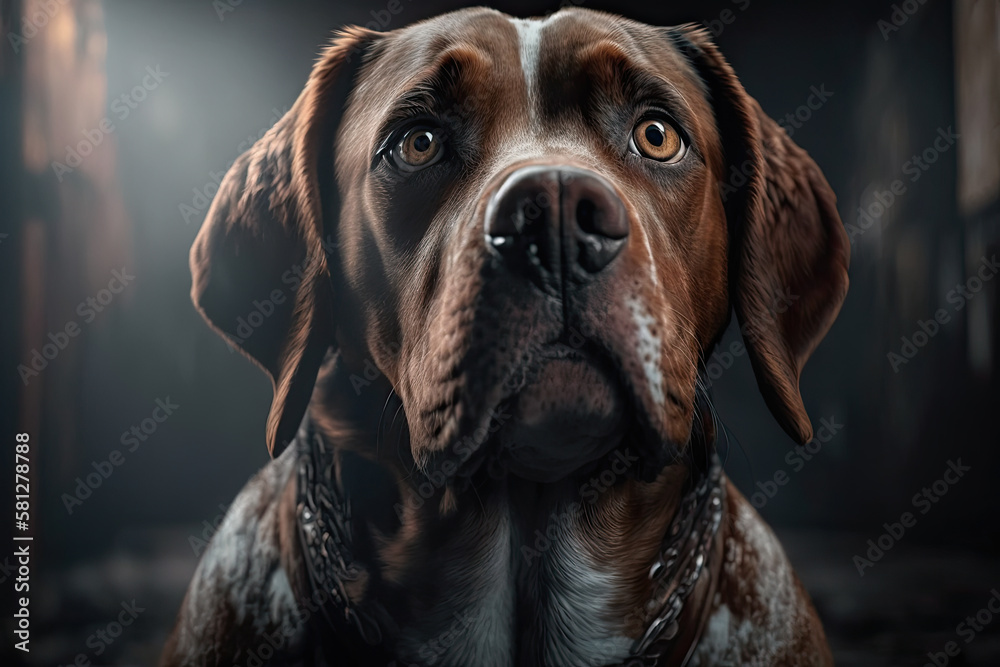 portrait of a dog created with Generative AI technology