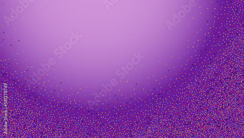 Abstract colored dots purple gradient background.