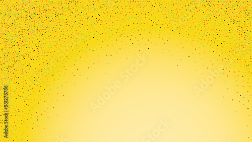 Abstract colored dots yellow gradient background.