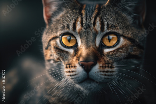 close up of a cat created with Generative AI technology