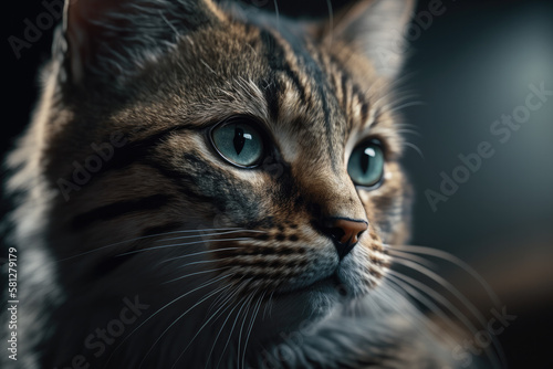 close up of a cat created with Generative AI technology