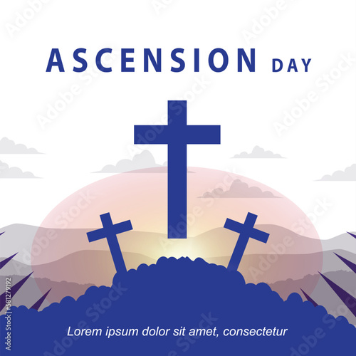 ascension day with a simple design in blue and white