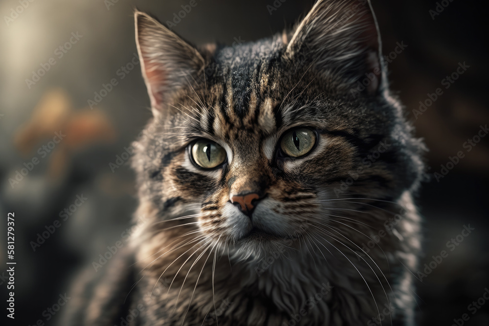 close up of a cat created with Generative AI technology close up of a cat created with Generative AI technology