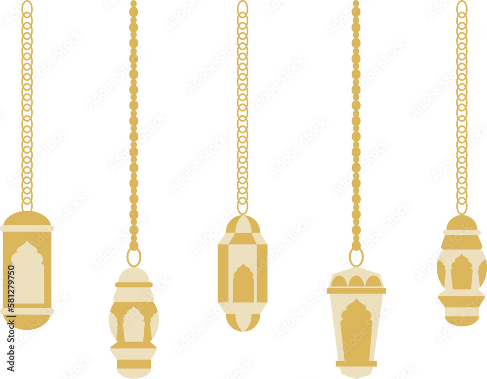 Islamic lantern decoration illustration