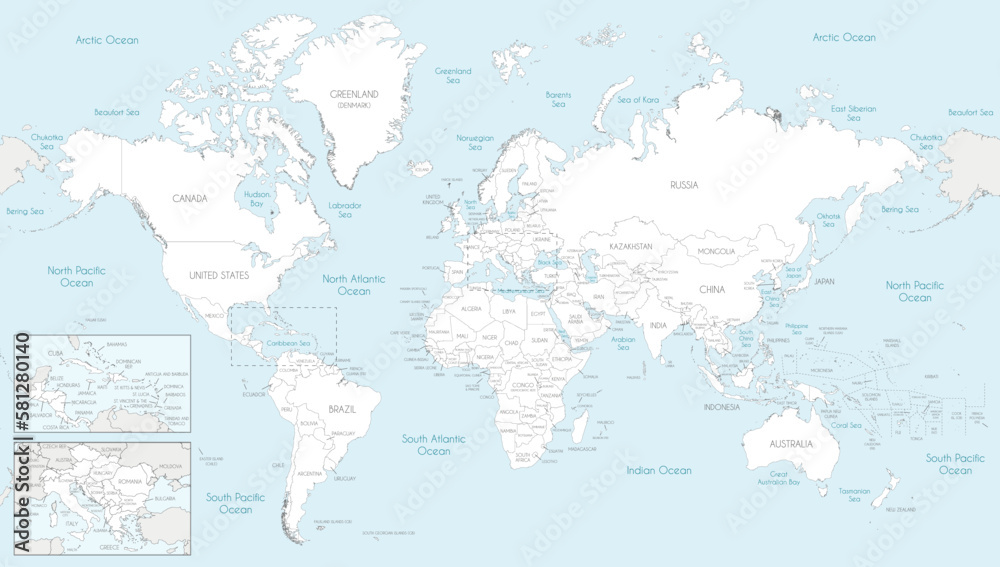 Highly detailed World Map vector illustration. Editable and clearly labeled layers.