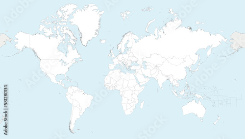 Highly detailed blank World Map vector illustration. Editable and clearly labeled layers.