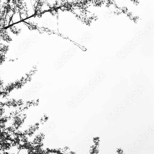 Whispers of Spring  Delicate AI-Generated Black and White Cherry Blossom Leaves  Perfect for Adding a Touch of Elegance and Serenity to Your Designs.