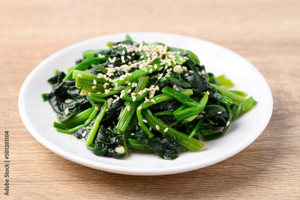 Korean spinach salad (Sigeumchi namul), Korean side dish Korean spinach salad (Sigeumchi namul), Korean side dish
